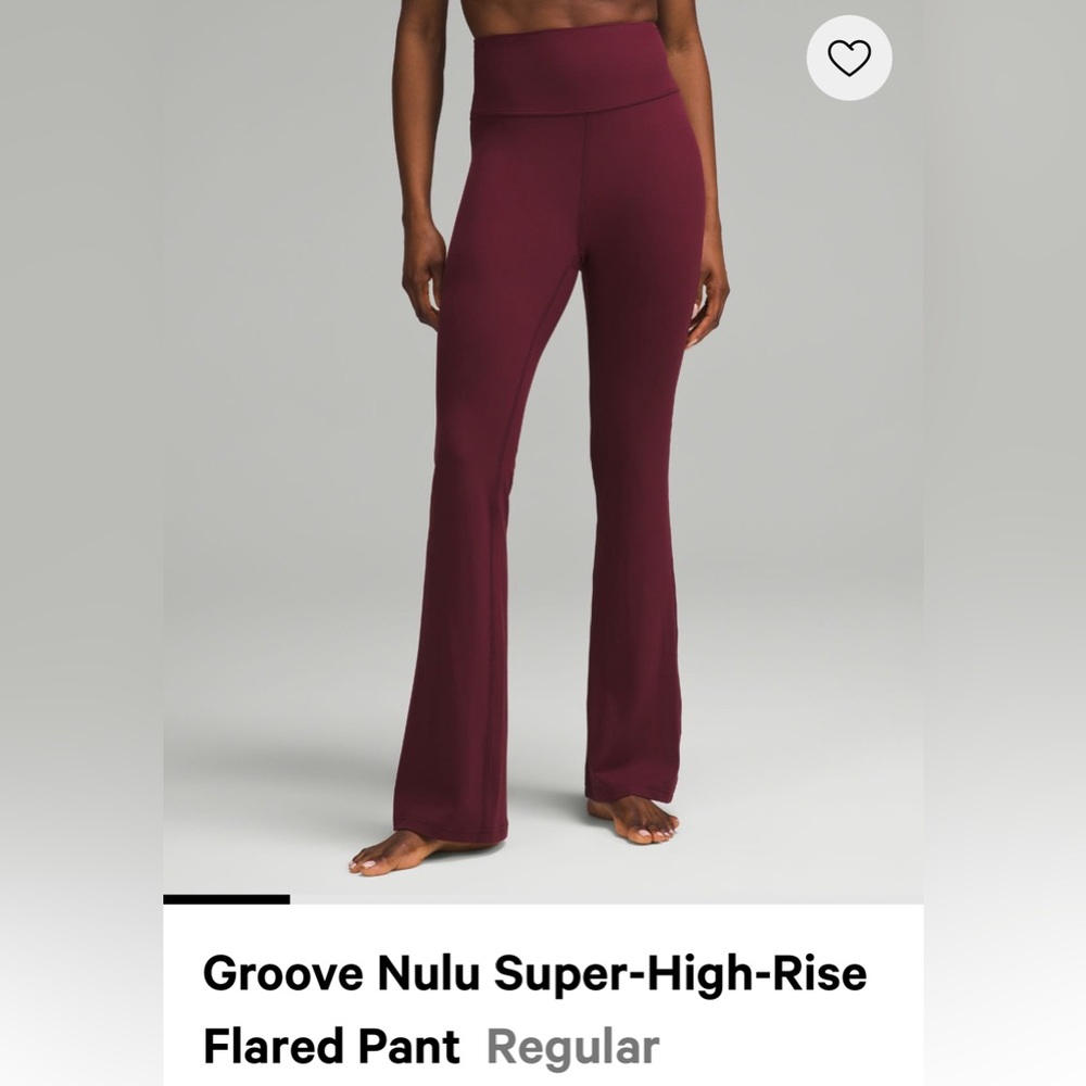 Lululemon Groove pant flare leg size 8 garnet color. Brand new without tags